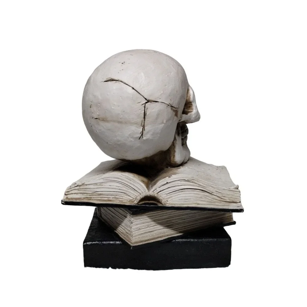 Skull on Books Halloween‎ Decor Light Up Eyes Spell Book Spooky Prop